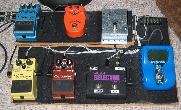 Big pedalboard with pedals